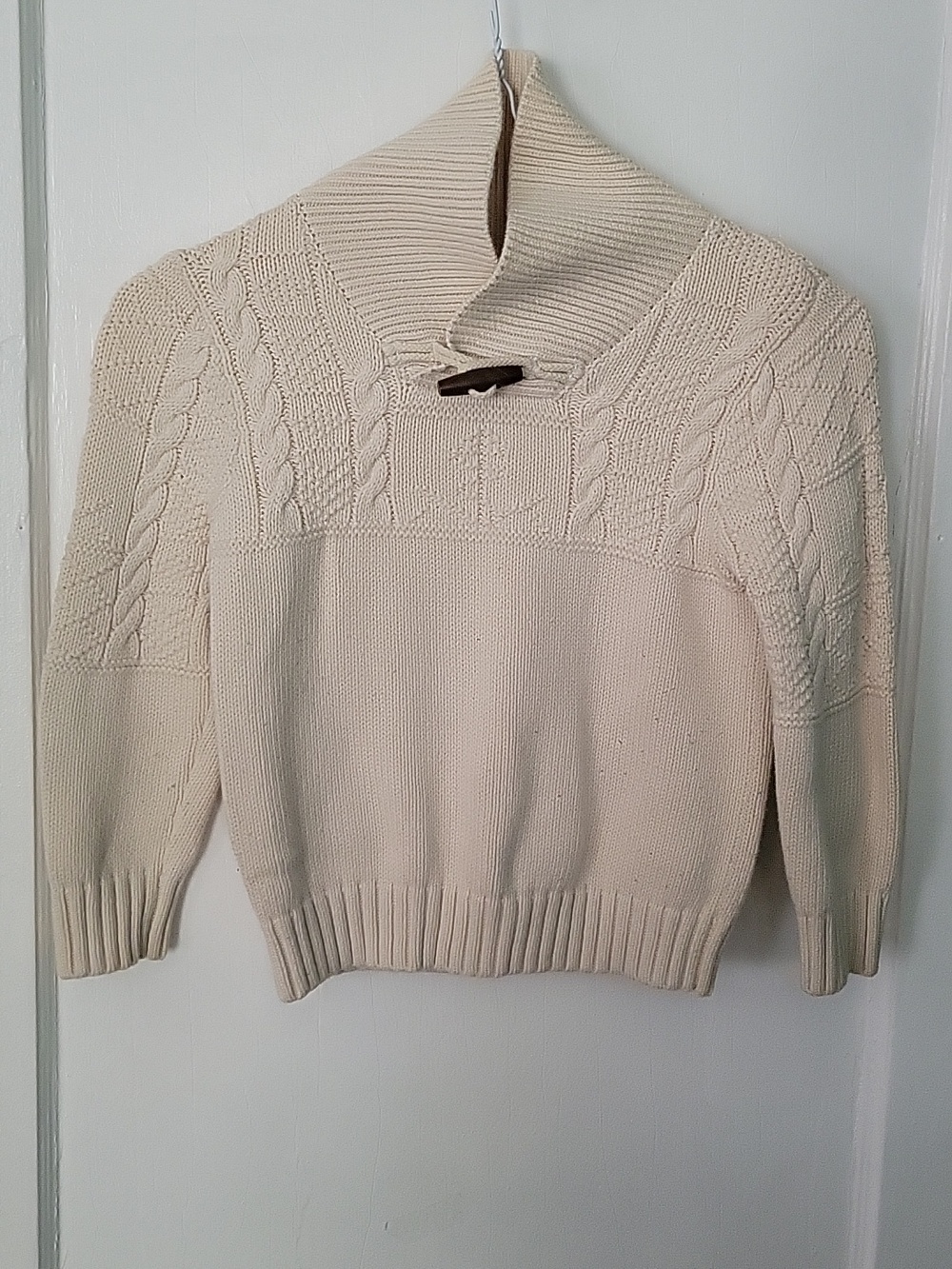 Baby Gap Beige Sweater Unisex Toddler 4 years Pull Over Wood Button Closure